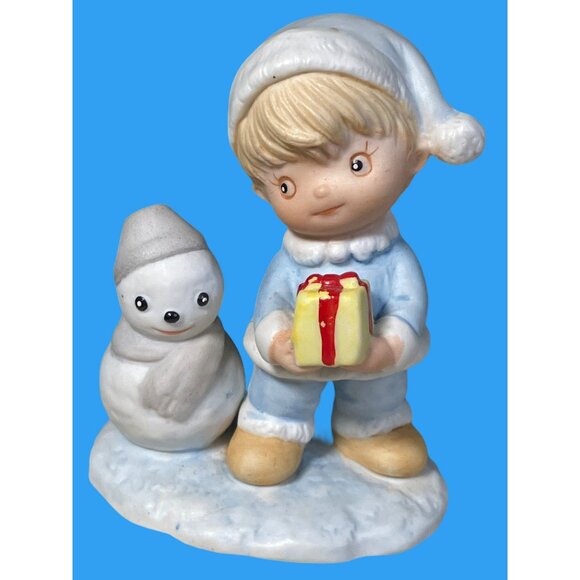 HOMCO #5613  Porcelain Winter Friends Christmas Kids Trio - Picture 4 of 10